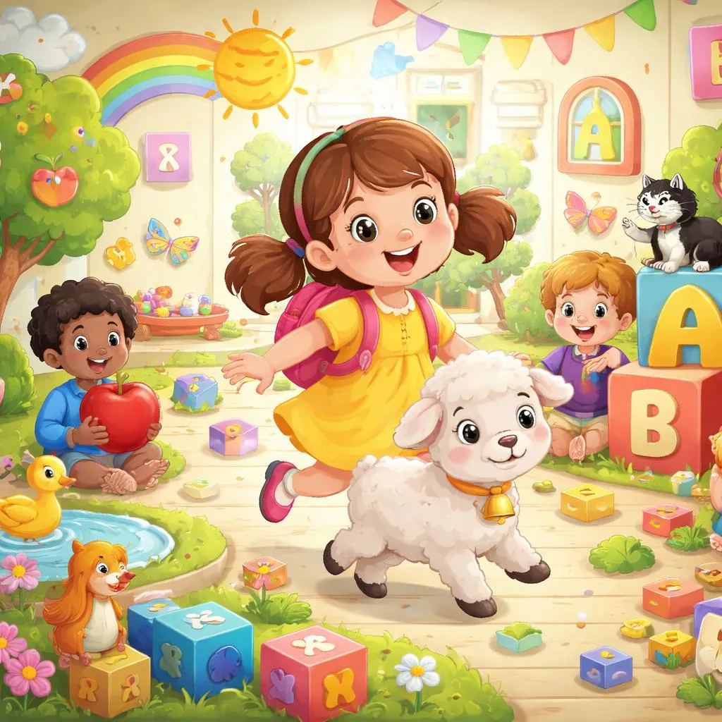 A Playful Classroom Journey Through mary had a little lamb nursery rhyme lyrics for Phonics, Vocabulary, and Early English Learning Fun