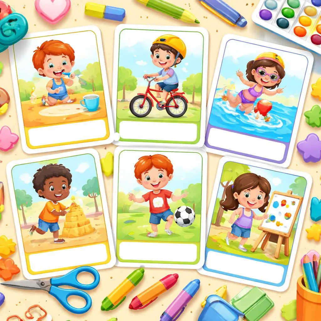 Aktions-Lernkarten – Set C für Kinder – Kostenloses PDF zum Ausdrucken