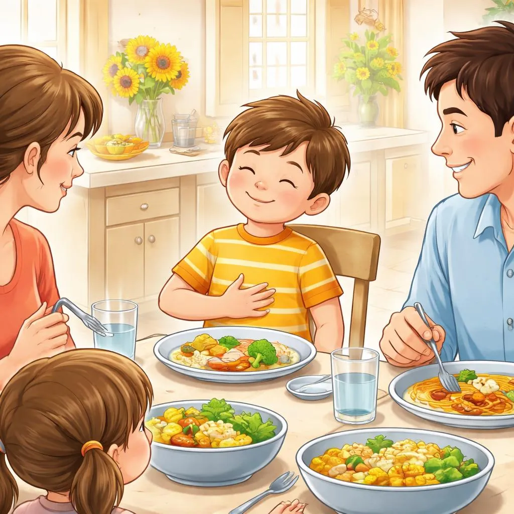 After Eating, Should a Child Say “I'm Full” or “I've Had Enough” at the Table?
