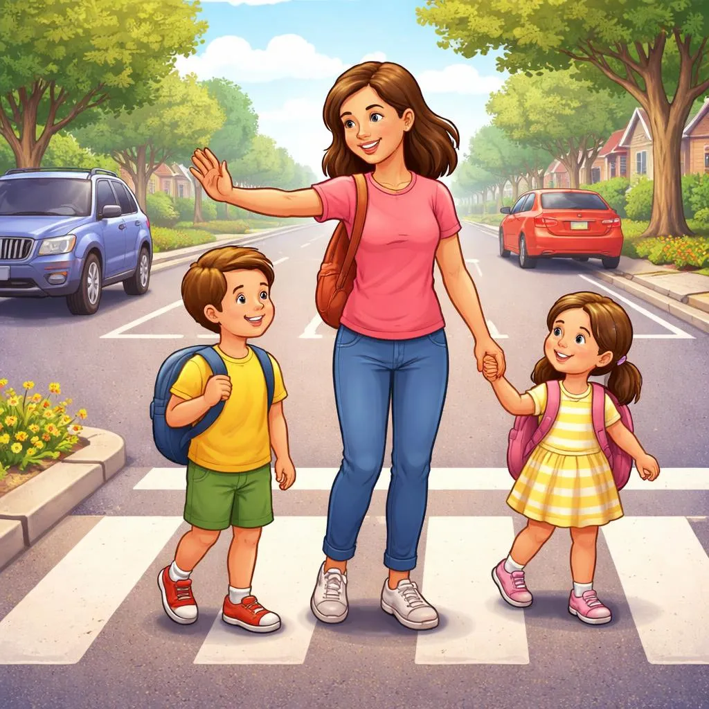 ¿Después de buscar coches, debe un padre decir “Es seguro” o “Despejado” antes de cruzar?