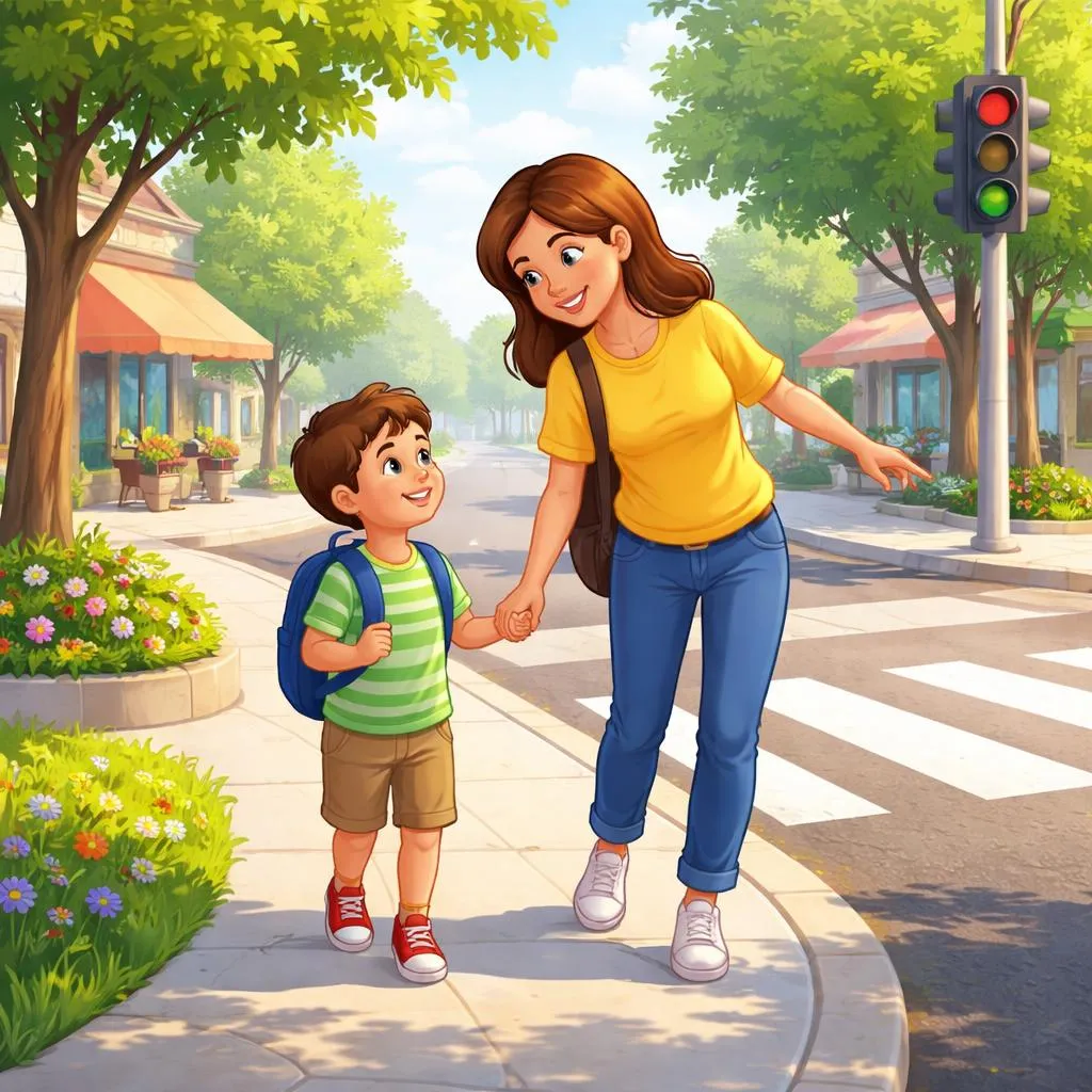 Antes de llegar a la esquina, ¿debería un padre decir “Crucemos la calle” o “Es hora de cruzar” a un niño?
