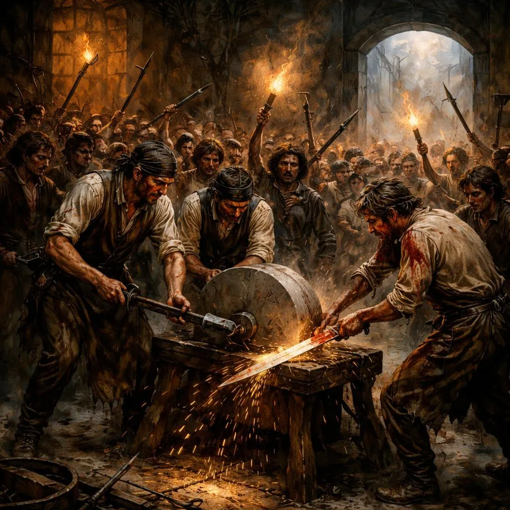 Book the Third: The Track of a Storm—Chapter 2: The Grindstone - A Tale Of Two Cities by Charles Dickens