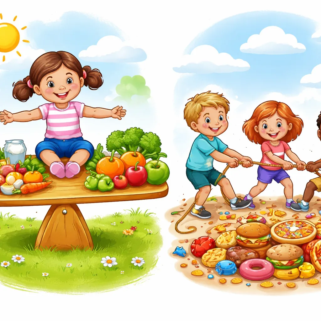 ¿Puede un balancín “equilibrado y uniforme” describir mejor la dieta de un niño que un juego justo de tira y afloja?