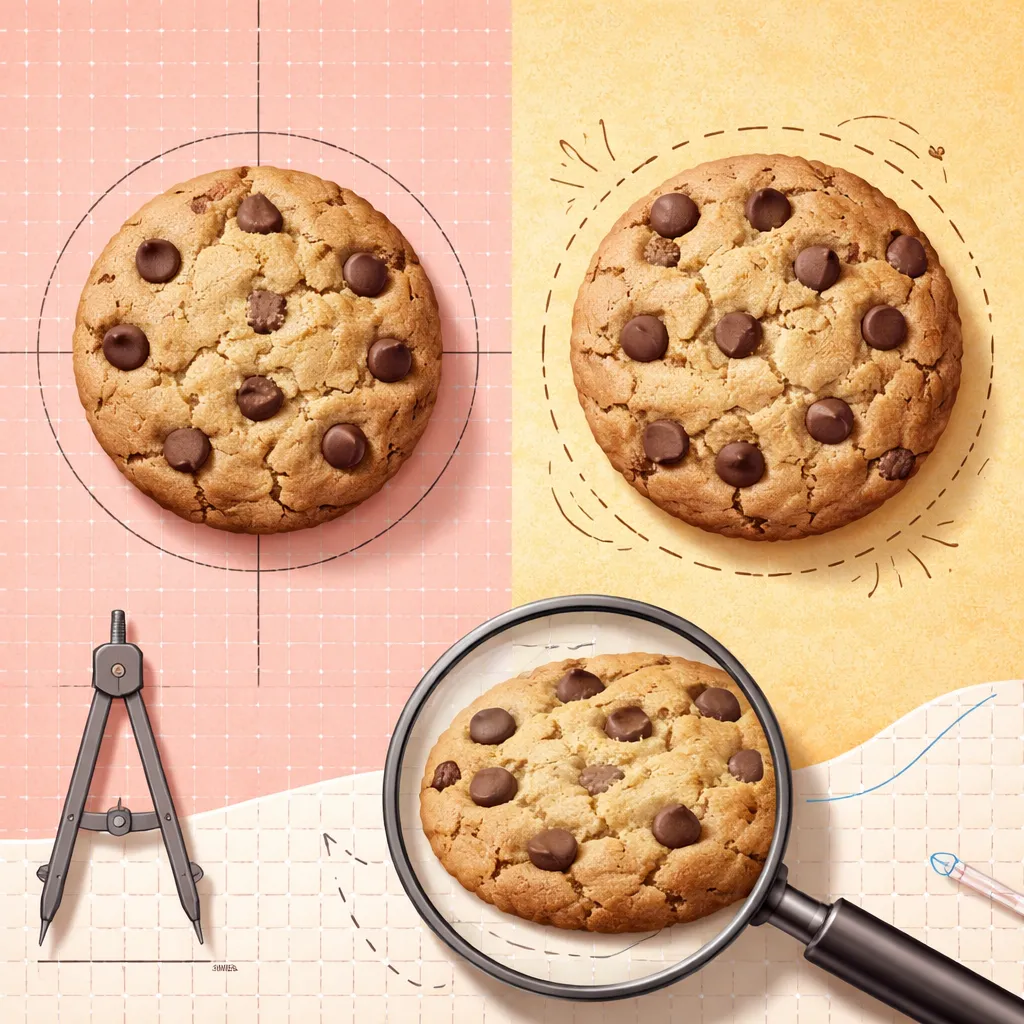 ¿Puede una galleta ser “redonda y circular” al mismo tiempo sin ser un círculo perfecto?