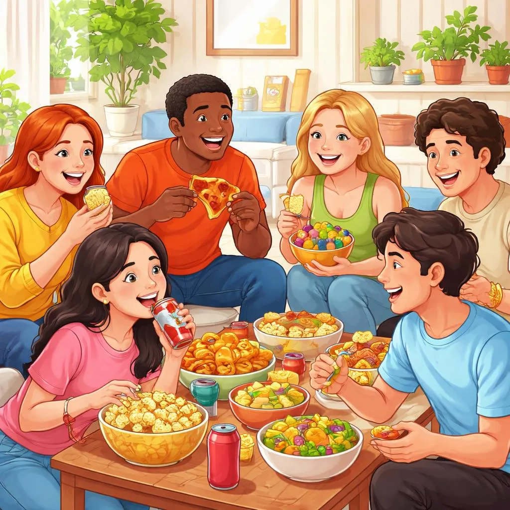 Can Being Eating To Replace Being Consuming To When Enjoying Snacks With Friends Every Day?