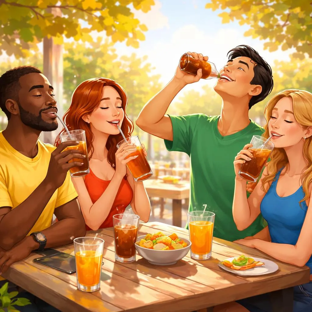 Can Being Swallowing To Replace Being Gulping To When Enjoying Beverages With Friends Every Day?