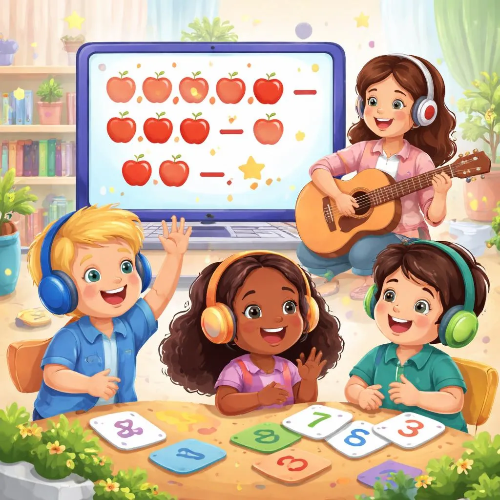 Может ли «песня вычитания с 10» облегчить ранние математические понятия, словарный запас и навыки аудирования для юных изучающих английский язык?