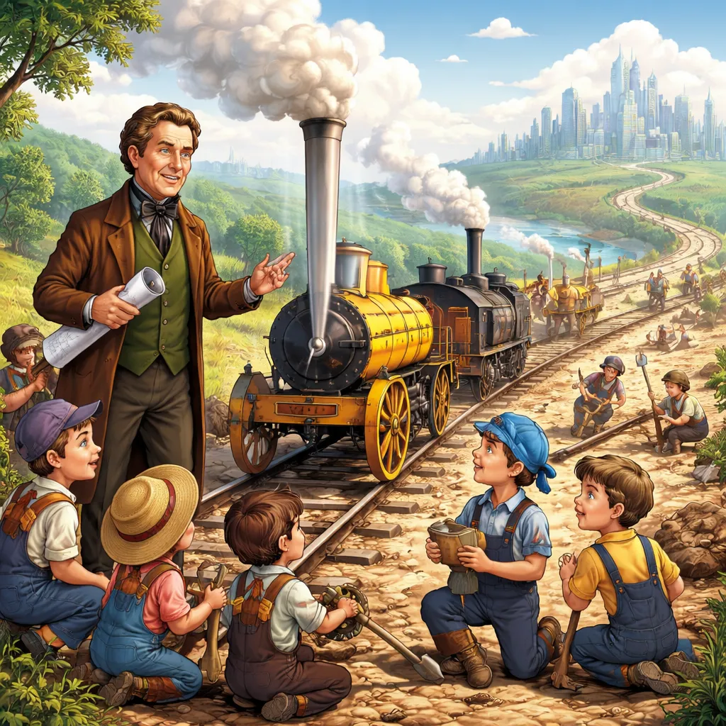 Может ли история знаменитости: Джордж Стефенсон научить детей тому, что упорный труд строит железные дороги в будущее?