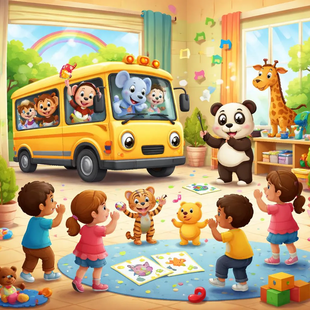 Могут ли животные из песни «Колеса автобуса» помочь дошкольникам изучать английский язык с помощью песен и занятий в классе?