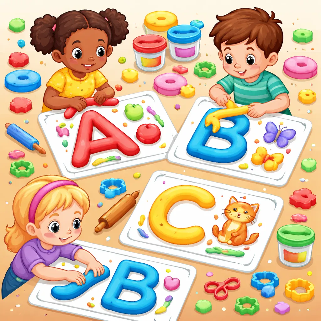 你能制作字母吗？用字母橡皮泥垫板打印版一起玩吧！