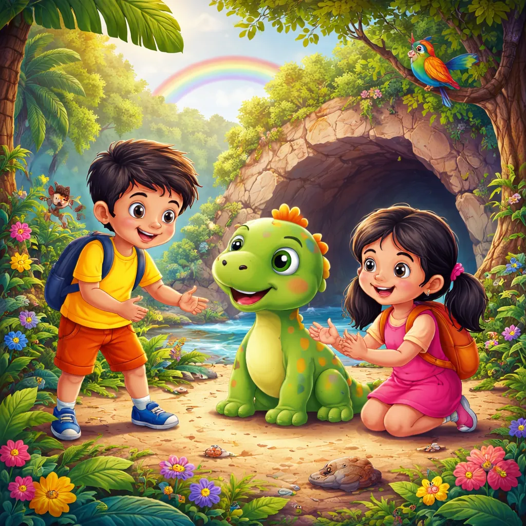 Can You Meet the Friend in Hindi Song: The Little Dinosaur (डायनासोर)?
