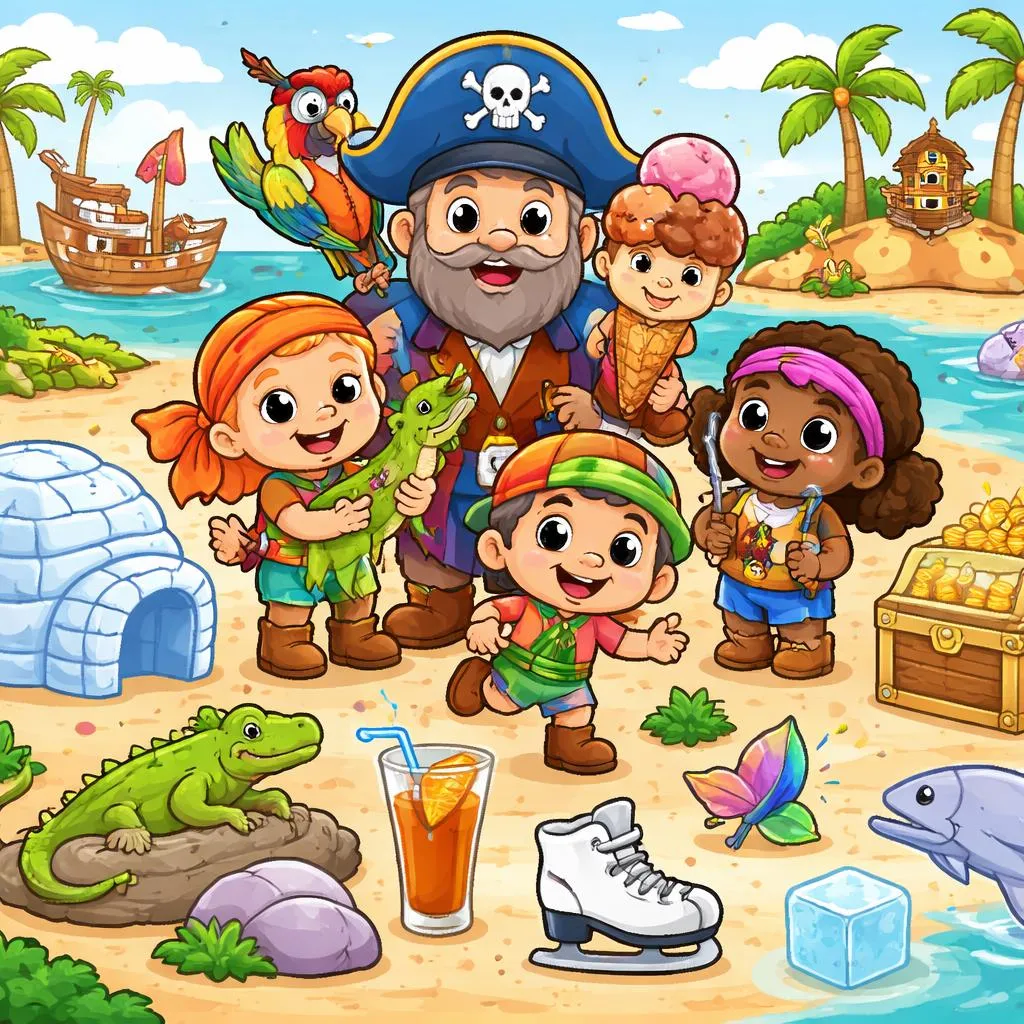 Captain Seasalt And The ABC Pirates “I” Flashcards For Kids – Free Printable PDF