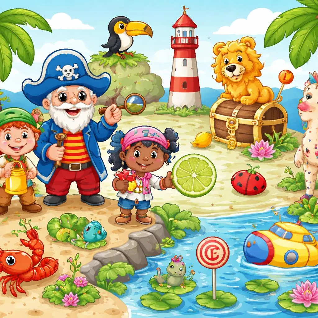 Captain Seasalt And The ABC Pirates “L” Flashcards For Kids – Free Printable PDF