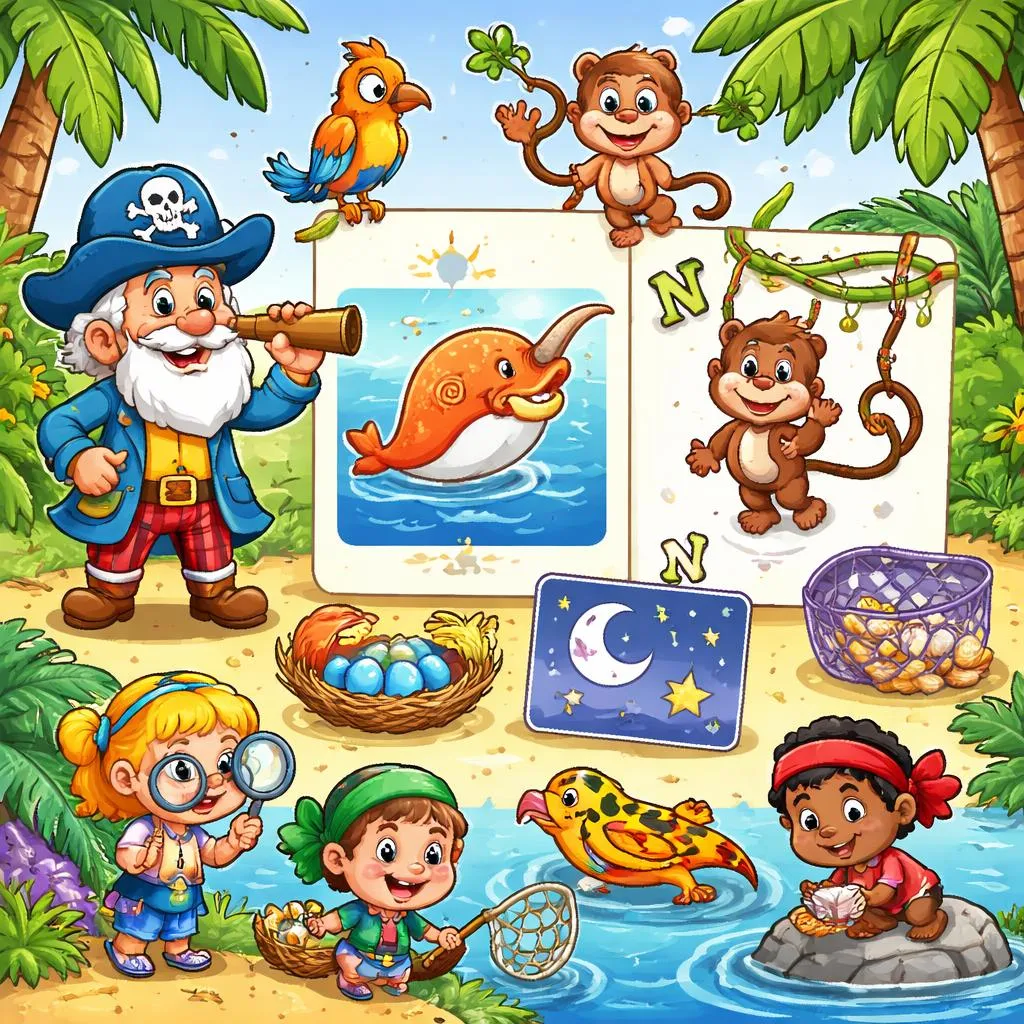 Captain Seasalt And The ABC Pirates “N” Flashcards For Kids – Free Printable PDF