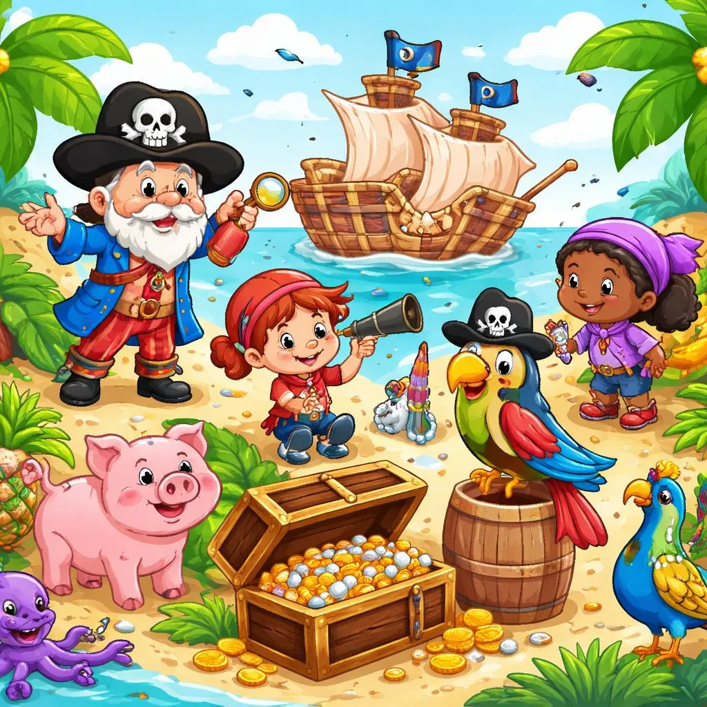 Captain Seasalt And The ABC Pirates “P” Flashcards For Kids – Free Printable PDF