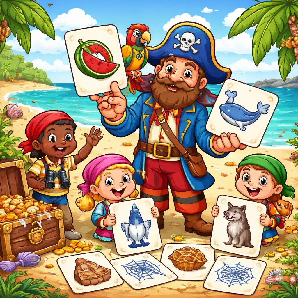 Captain Seasalt And The ABC Pirates “W” Flashcards For Kids – Free Printable PDF
