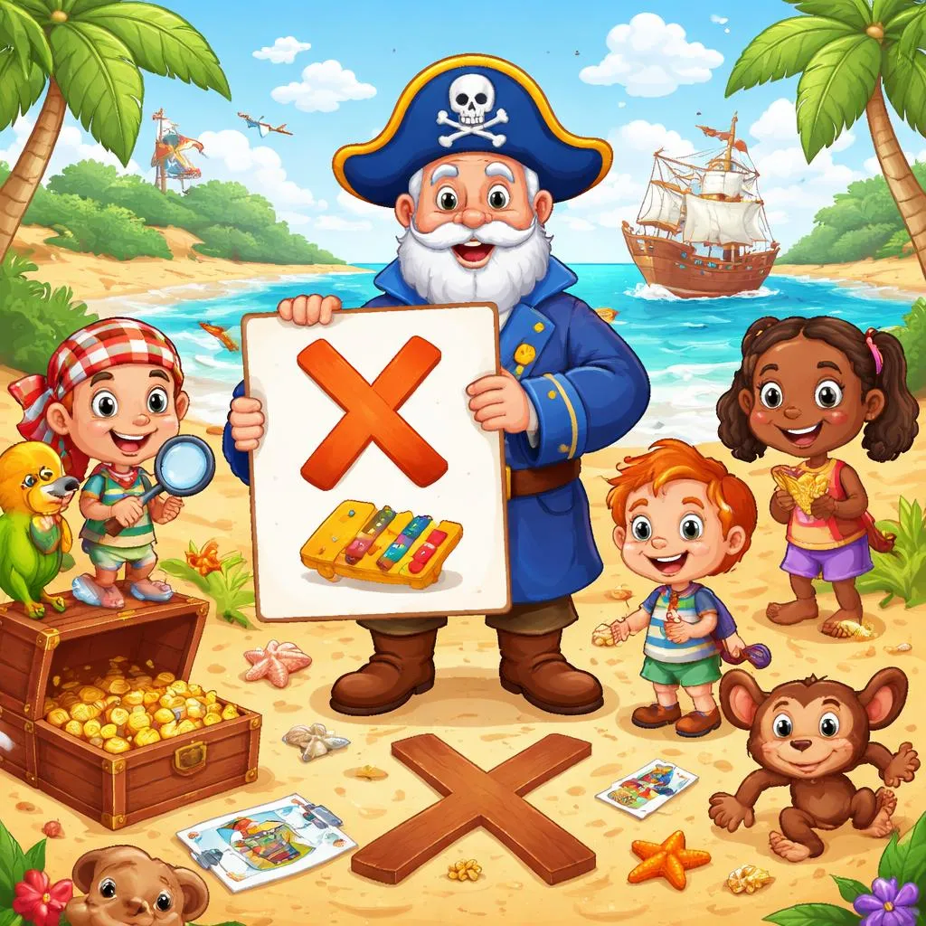 Captain Seasalt And The ABC Pirates “X” Flashcards For Kids – Free Printable PDF