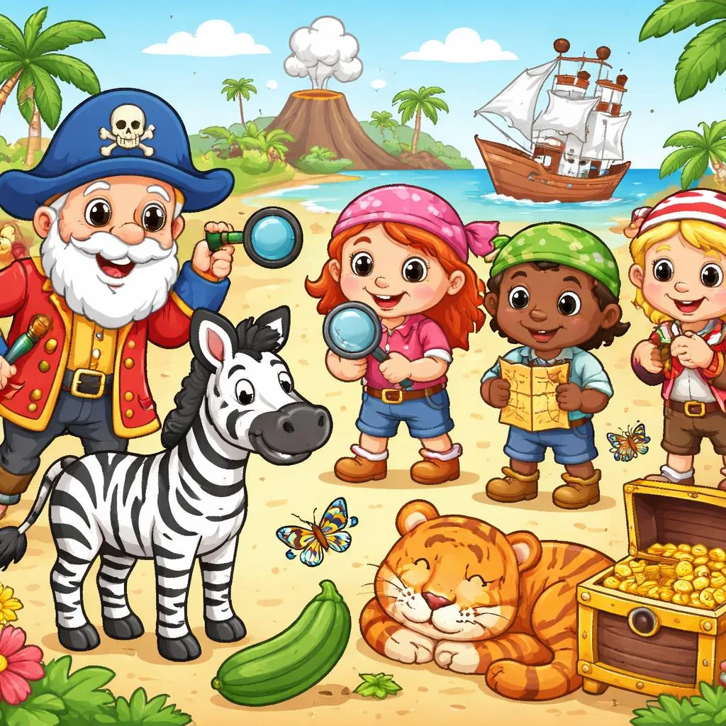 Captain Seasalt And The ABC Pirates “Z” Flashcards For Kids – Free Printable PDF
