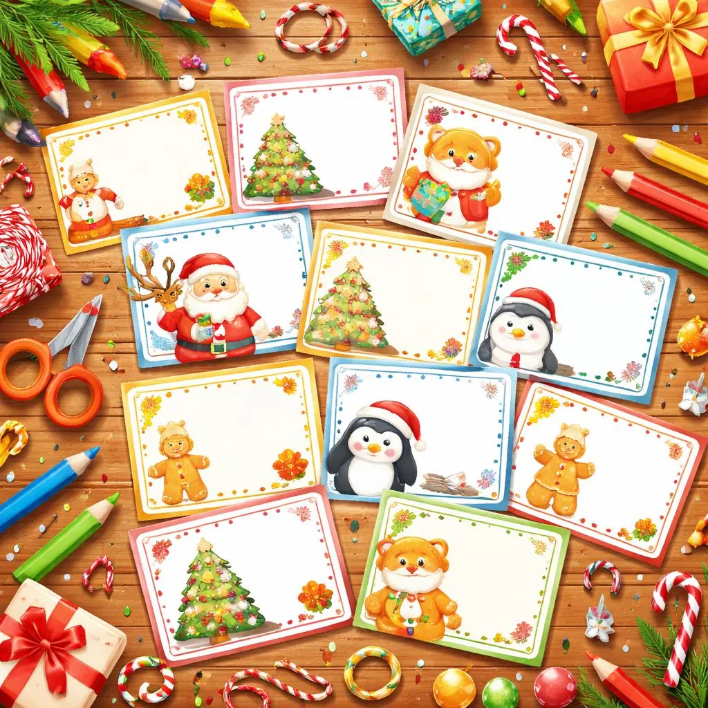Christmas – Mini Cards For Kids – Free Printable PDF