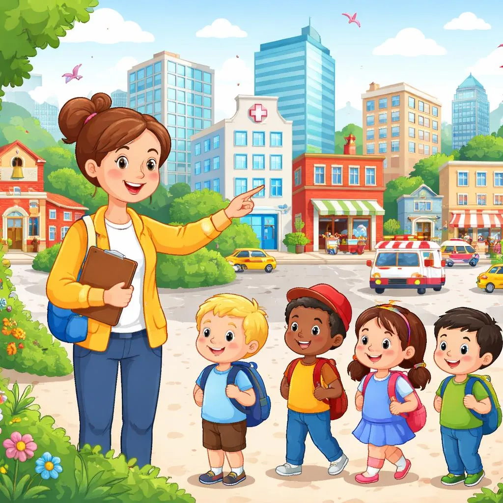 City Buildings for Young Learners: A Friendly Teacher’s Guide to Exploring “city buildings” in English