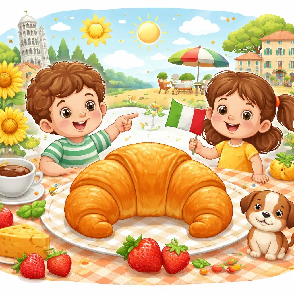 Croissant in Italian: Easy Food Word for Kids