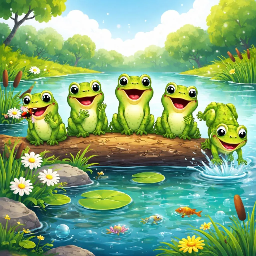 ¿Conoces la letra de la canción de las cinco ranas verdes y moteadas?