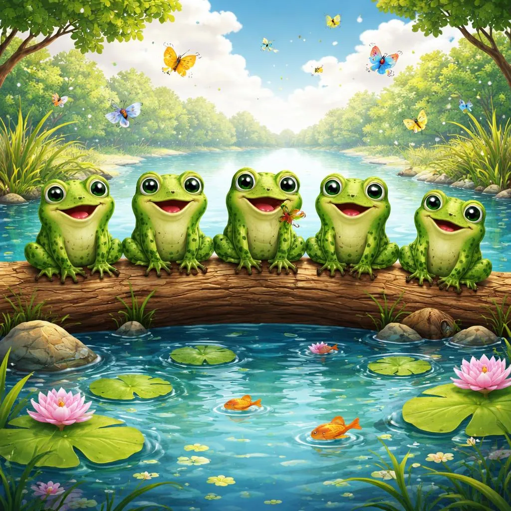 ¿Te sabes de memoria la letra de las cinco ranas verdes?