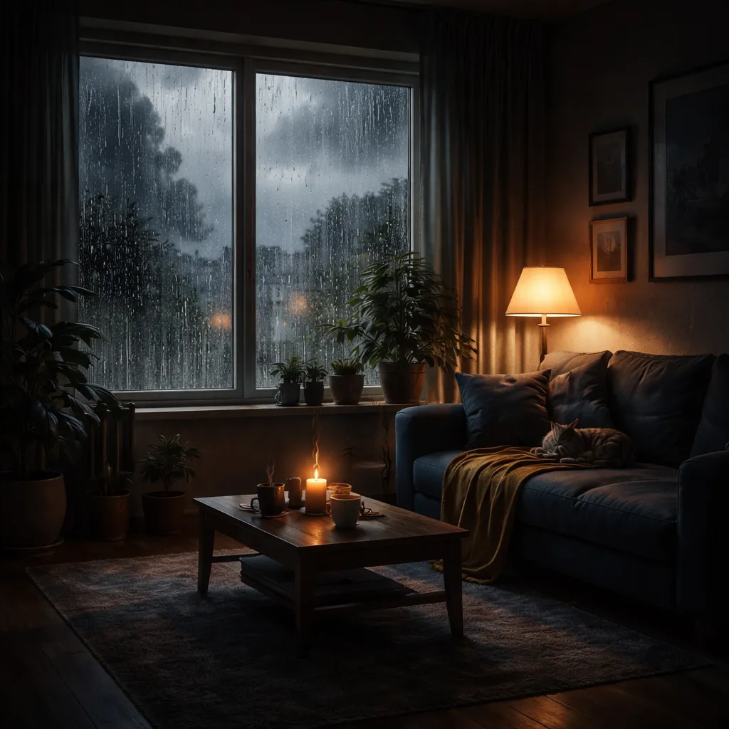 Does a Dark Room Always Feel as Gloomy as a Rainy Afternoon?