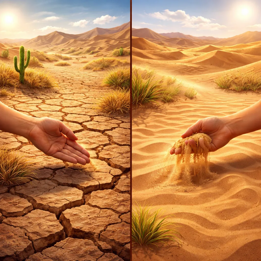 Does a Dry Desert Always Mean the Ground Is Dusty as Well?