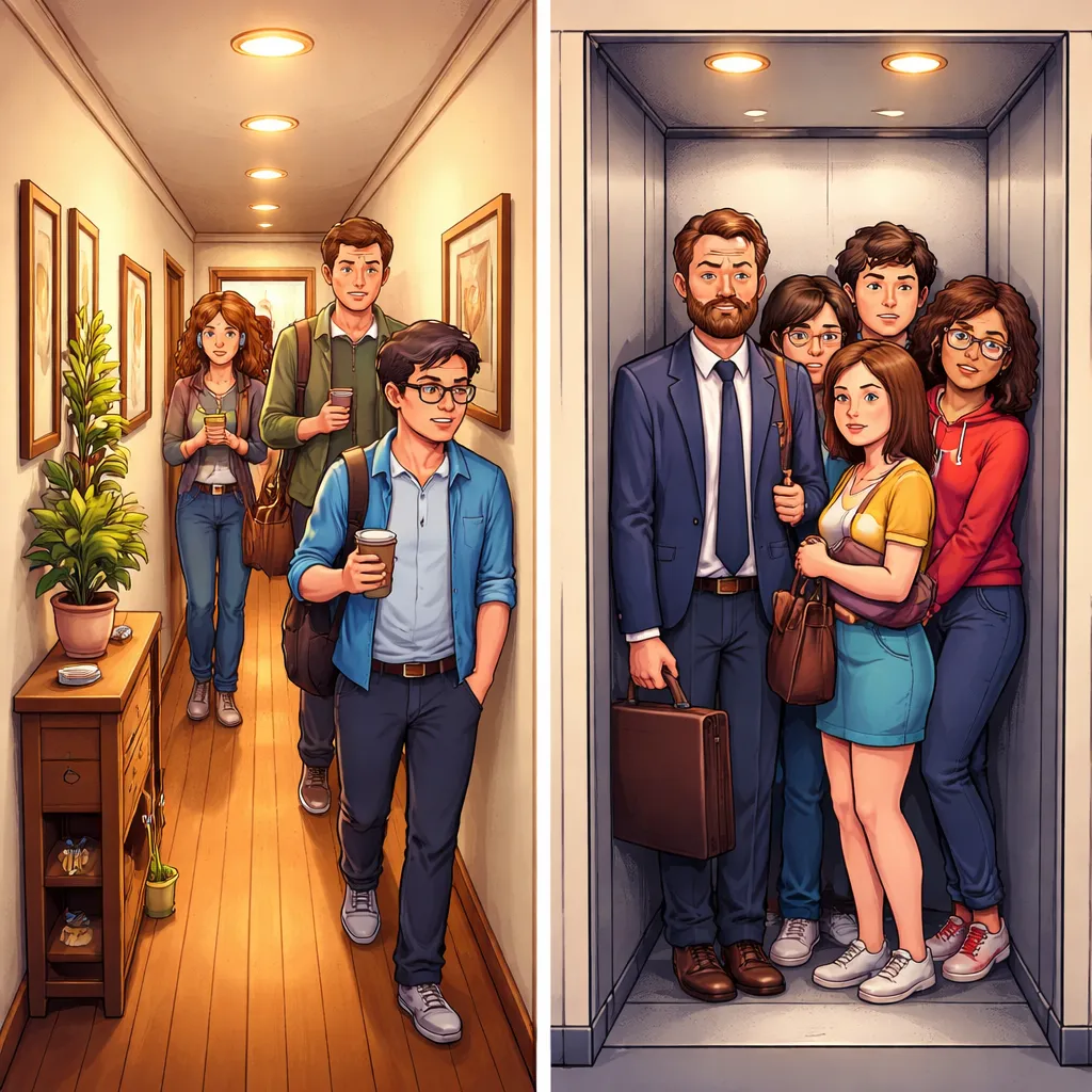 Does a Narrow Hallway Always Feel as Cramped as a Small Elevator?