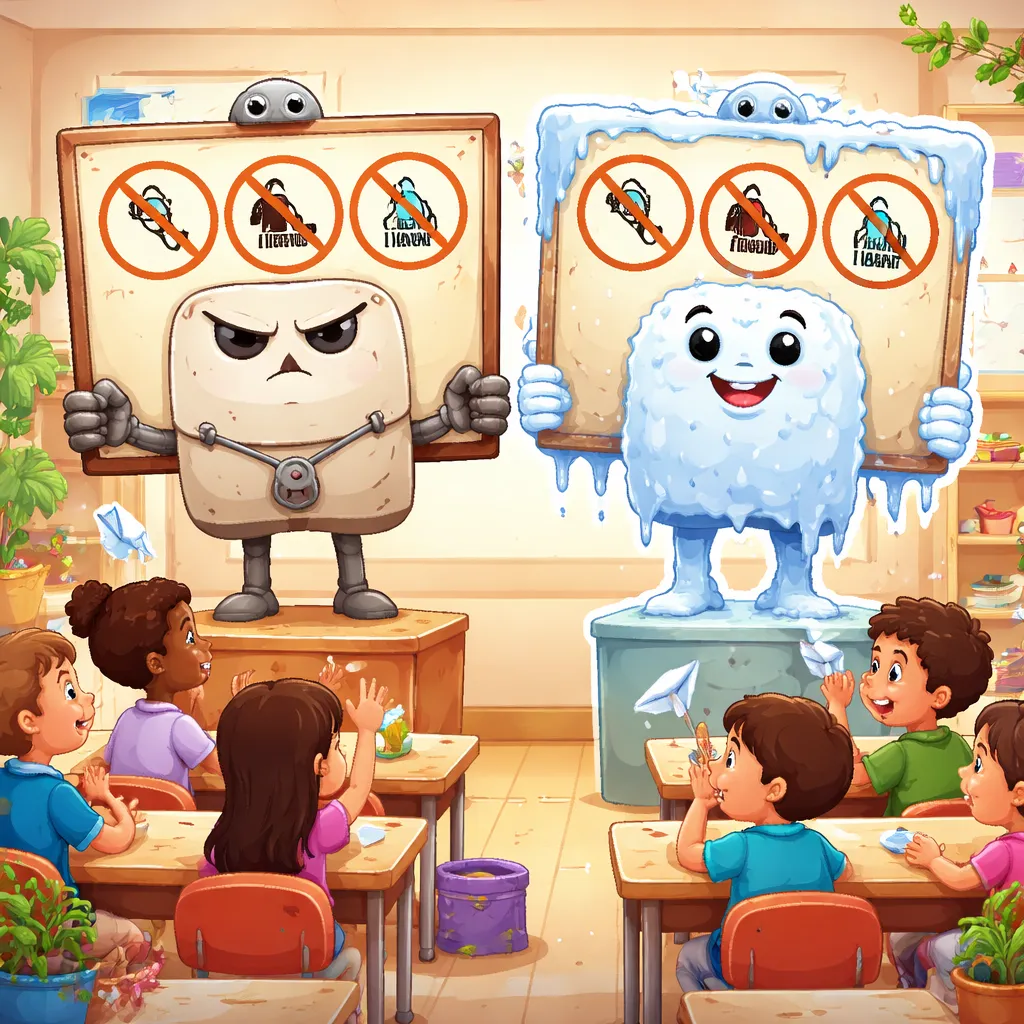 ¿Una tabla “rígida y tiesa” describe mejor una regla de clase que un trozo de cartón congelado?