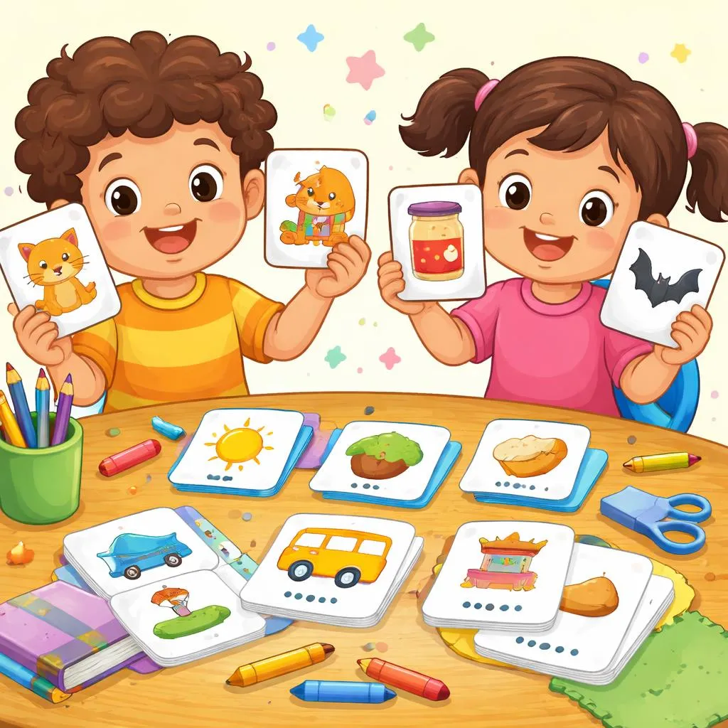 Englische Wort-Lernkarten mit „ut“ für Kinder – Kostenloses PDF zum Ausdrucken