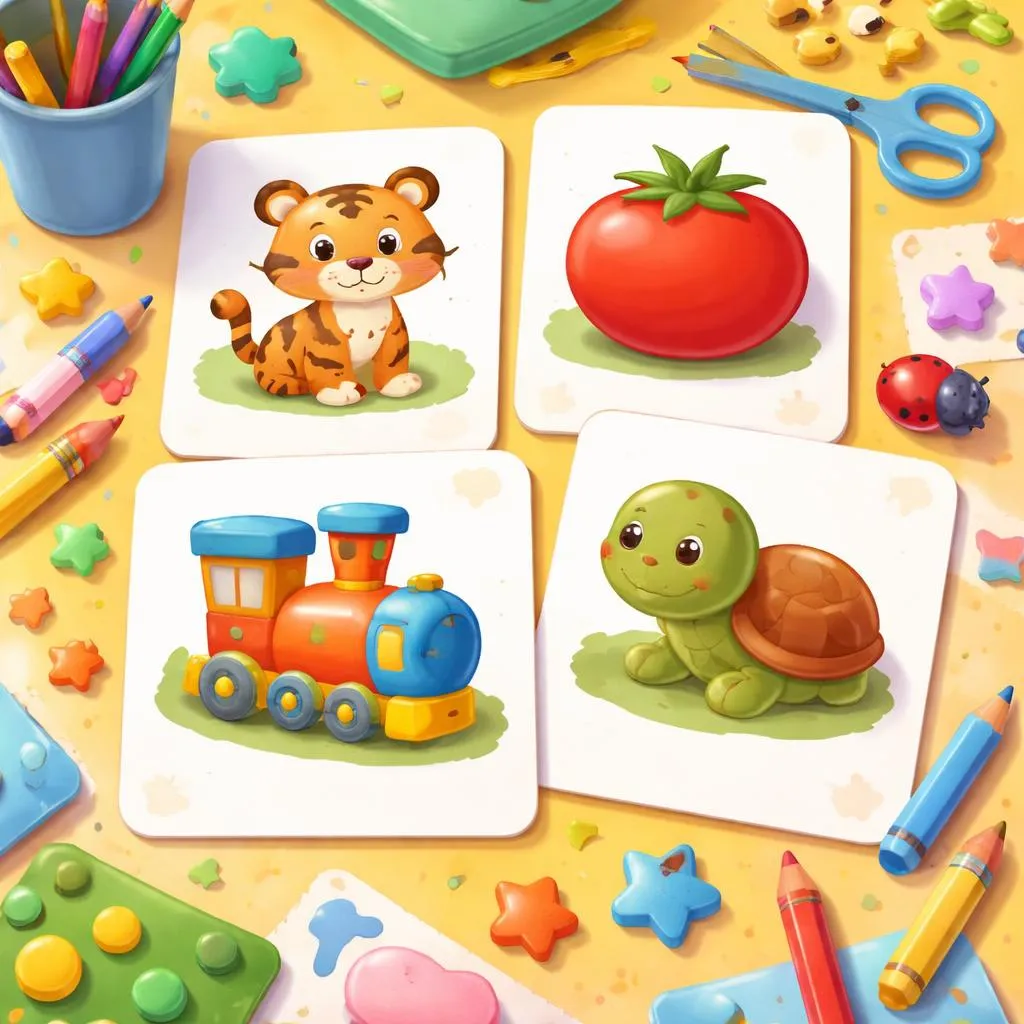 Flashcards de palavras em inglês que começam com T para crianças – PDF imprimível grátis