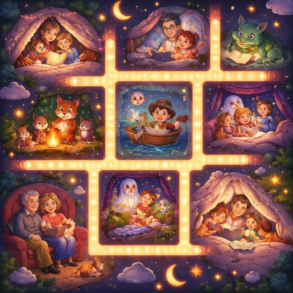 Explorer Comment Les Histoires du Soir Sont Lues : Un Mot Croisé de Contes Confortables et Drôles