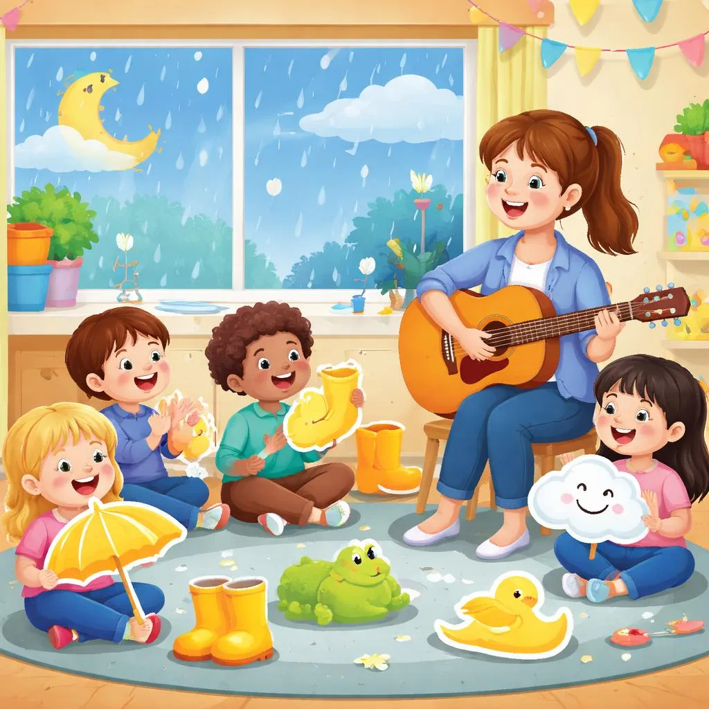 Gentle Classroom Learning Through Songs: Exploring Lyrics for it's raining it's pouring with Phonics, Vocabulary, and Joyful English Practice