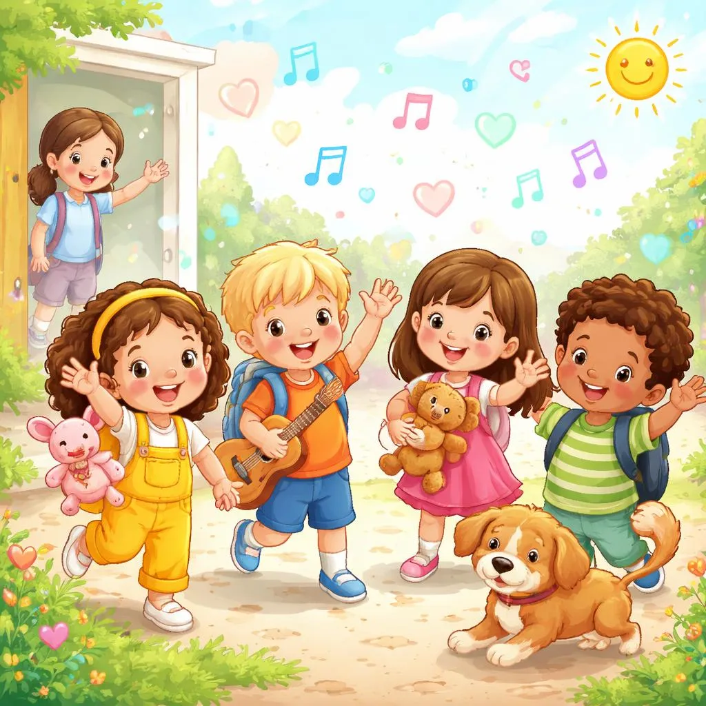 Gentle Goodbyes and Language Fun with bye songs lyrics for Emotional Learning and Early English Skills