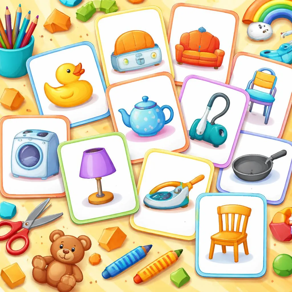 Household Objects Flashcards for Kids – Free Printable PDF