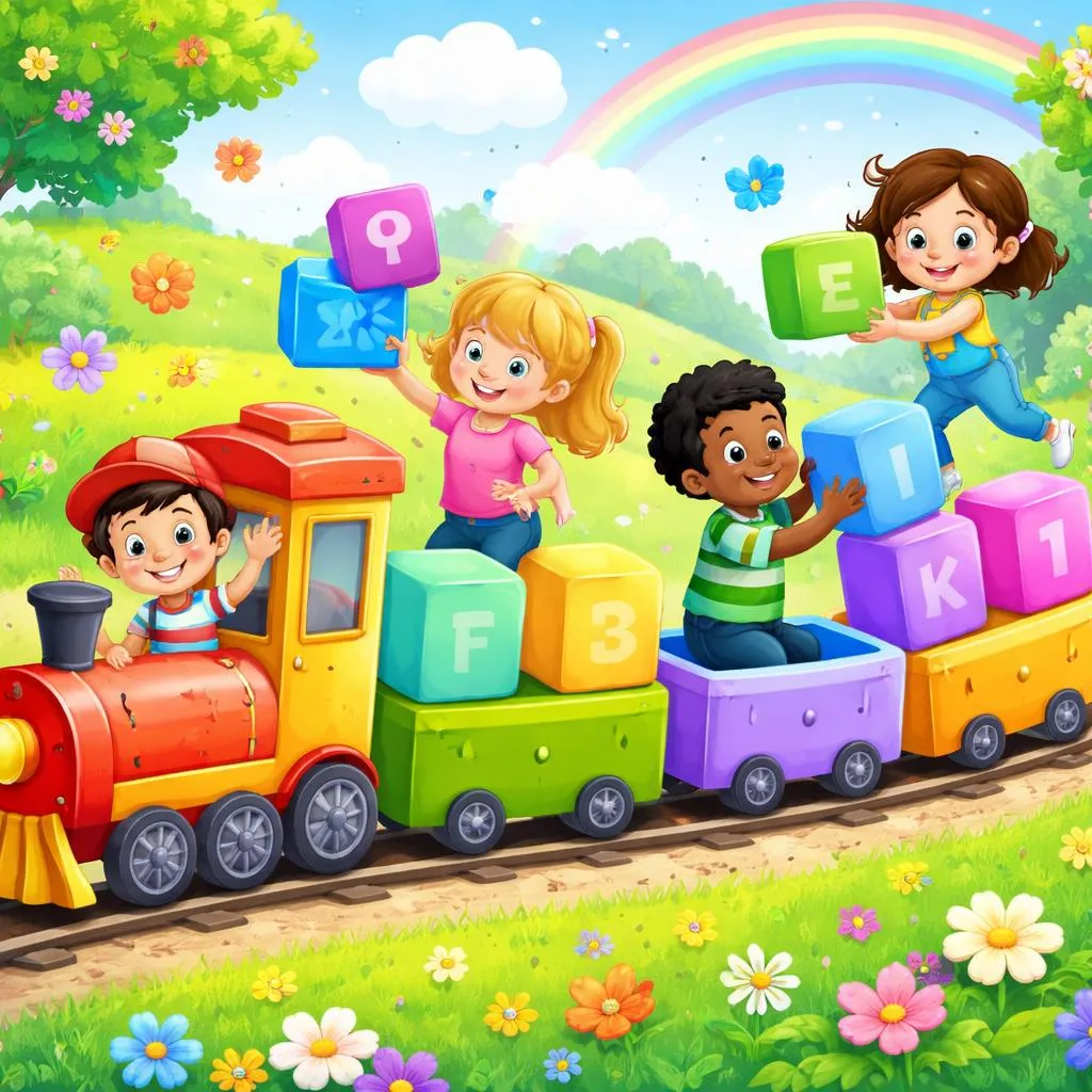 Wie können 7-Jährige 80 Sätze meistern, die man beherrschen muss? Bauen wir einen Wortzug!