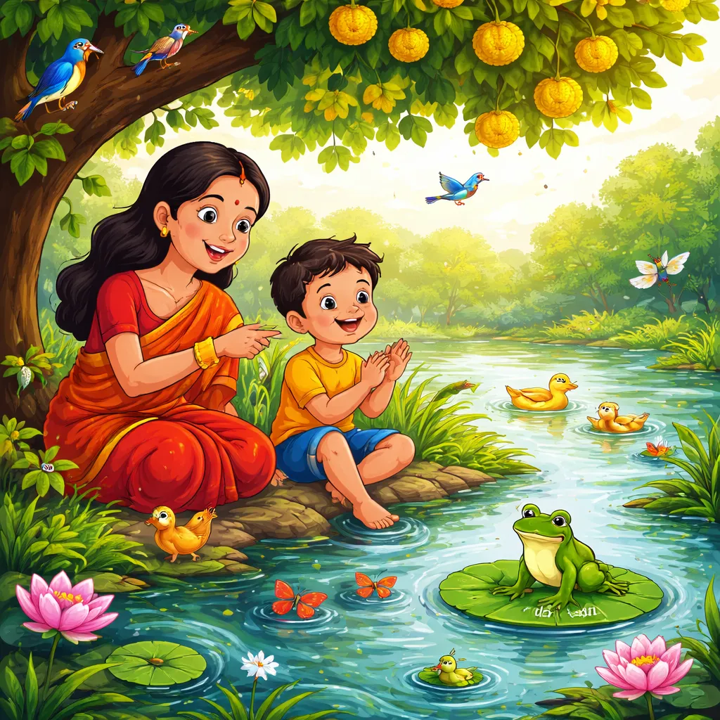 Wie ein bengalisches Lied wie „Der Frosch singt im Teich (দাদুর কদমতলায়)“ Ihrem Kind die Natur und englische Laute beibringen kann