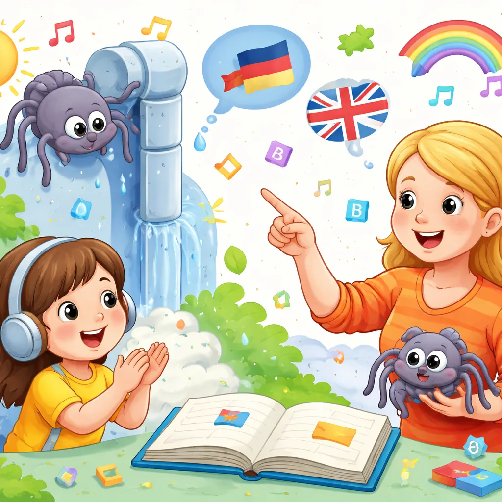 Como uma Canção Alemã como “Itsy Bitsy Spider” Pode Ajudar Seu Filho a Aprender Inglês Através da Persistência?
