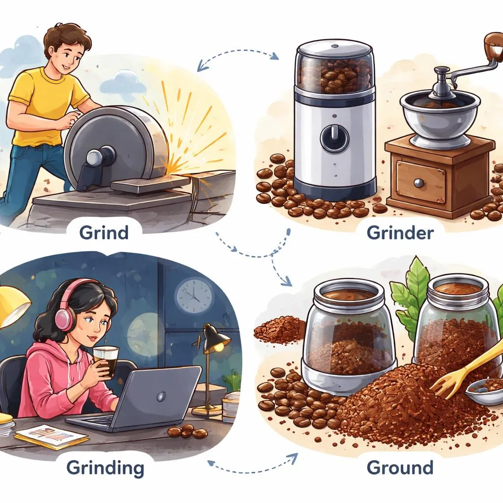 How Can I Tell Grind, Grinder, Grinding, and Ground Apart in My Daily English Life?