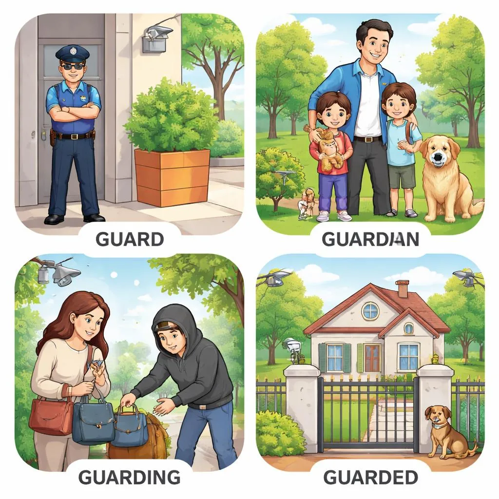 How Can I Tell Guard, Guardian, Guarding, and Guarded Apart in My Daily English Life?