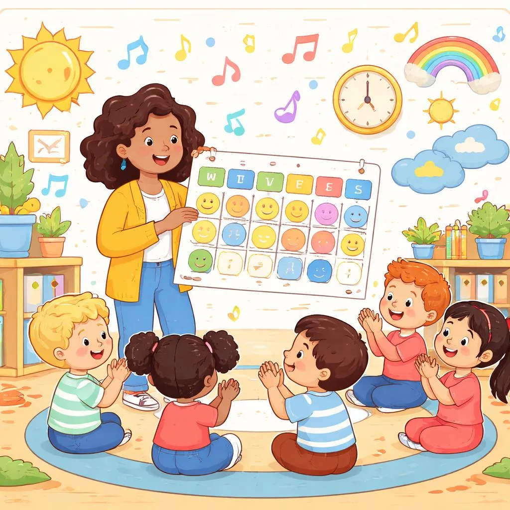 Как учителя могут использовать тексты песен о днях недели для эффективного развития словарного запаса, фонетической осведомленности и грамматических навыков?