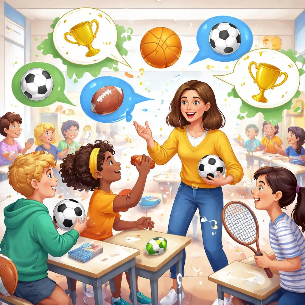 Как учителя могут использовать "спорт в словах" для развития словарного запаса, разговорных навыков и активного общения на уроках английского?