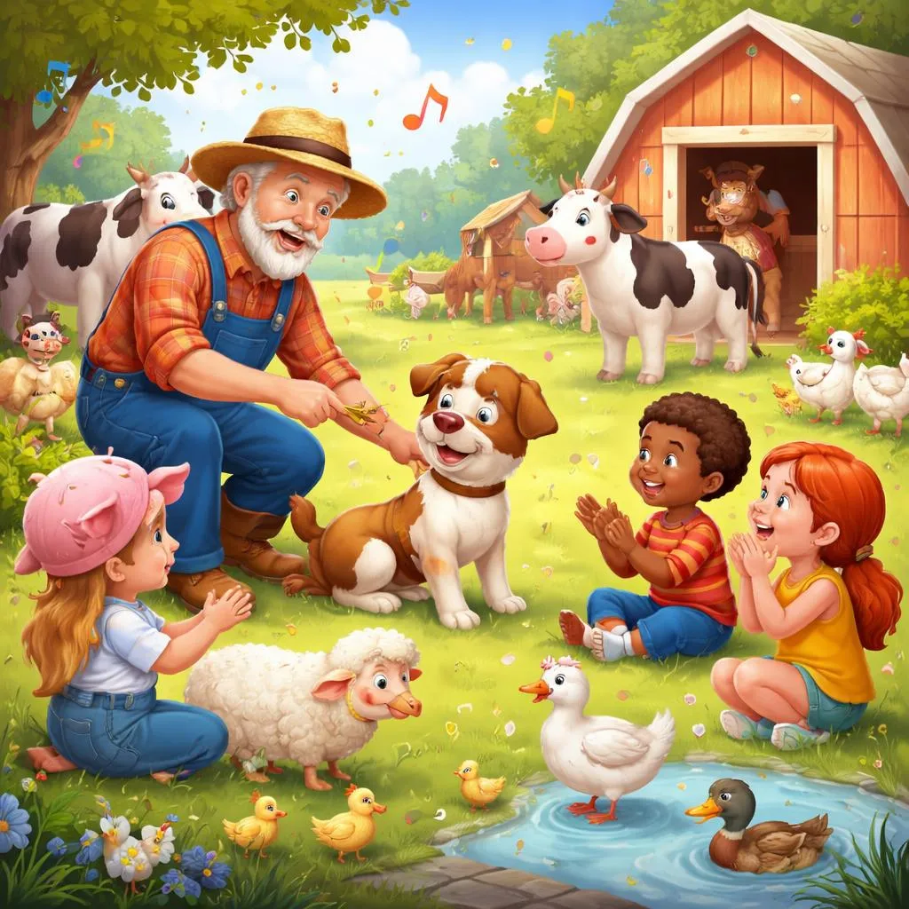 एक किसान था जिसके पास एक कुत्ता था गीत बच्चों को जानवरों के नाम सीखने में कैसे मदद कर सकता है?