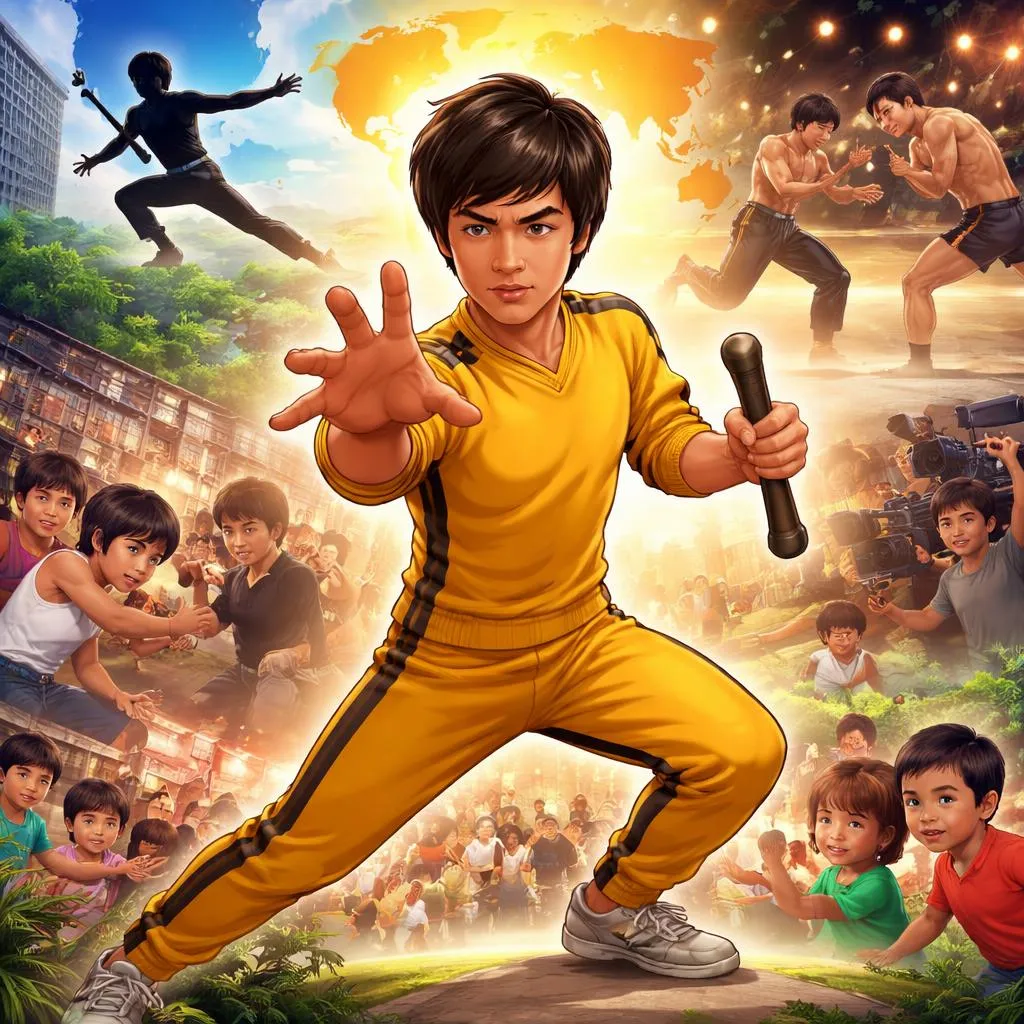 Como um Lutador de Rua Chamado Bruce Lee Se Tornou uma Lenda Global das Artes Marciais? Uma História de Celebridade para Crianças