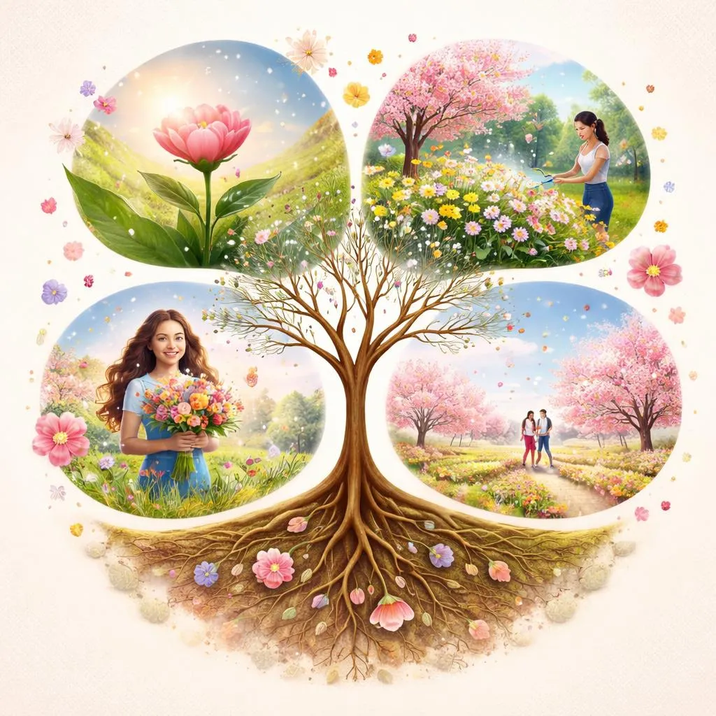 How Do bloom, blooming, bloomy, blossom Grow Different Meanings Across English Word Forms Naturally?
