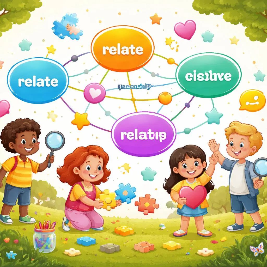 儿童如何通过 relate, relation, relationship, relative, relatively 建立英语词汇家族的意义？