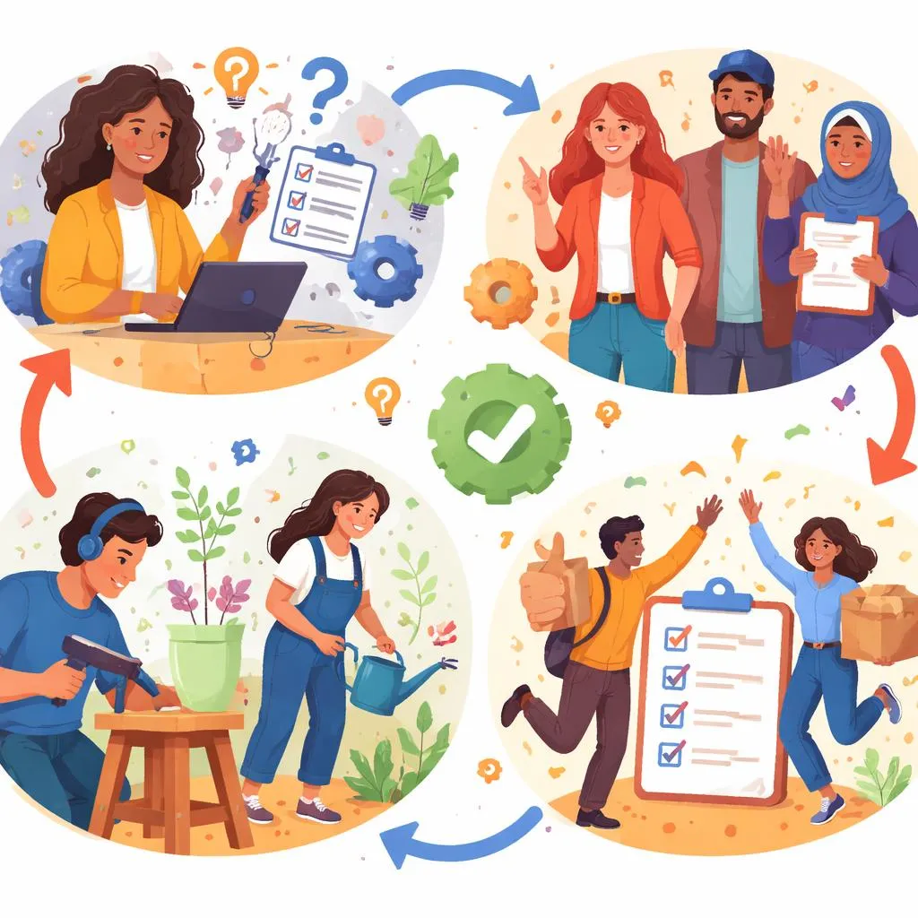 Bagaimana Anda Melakukan Suatu Tugas, Siapa Pelakunya, Apa yang Sedang Anda Lakukan, atau Apakah Pekerjaan Sudah Selesai?
