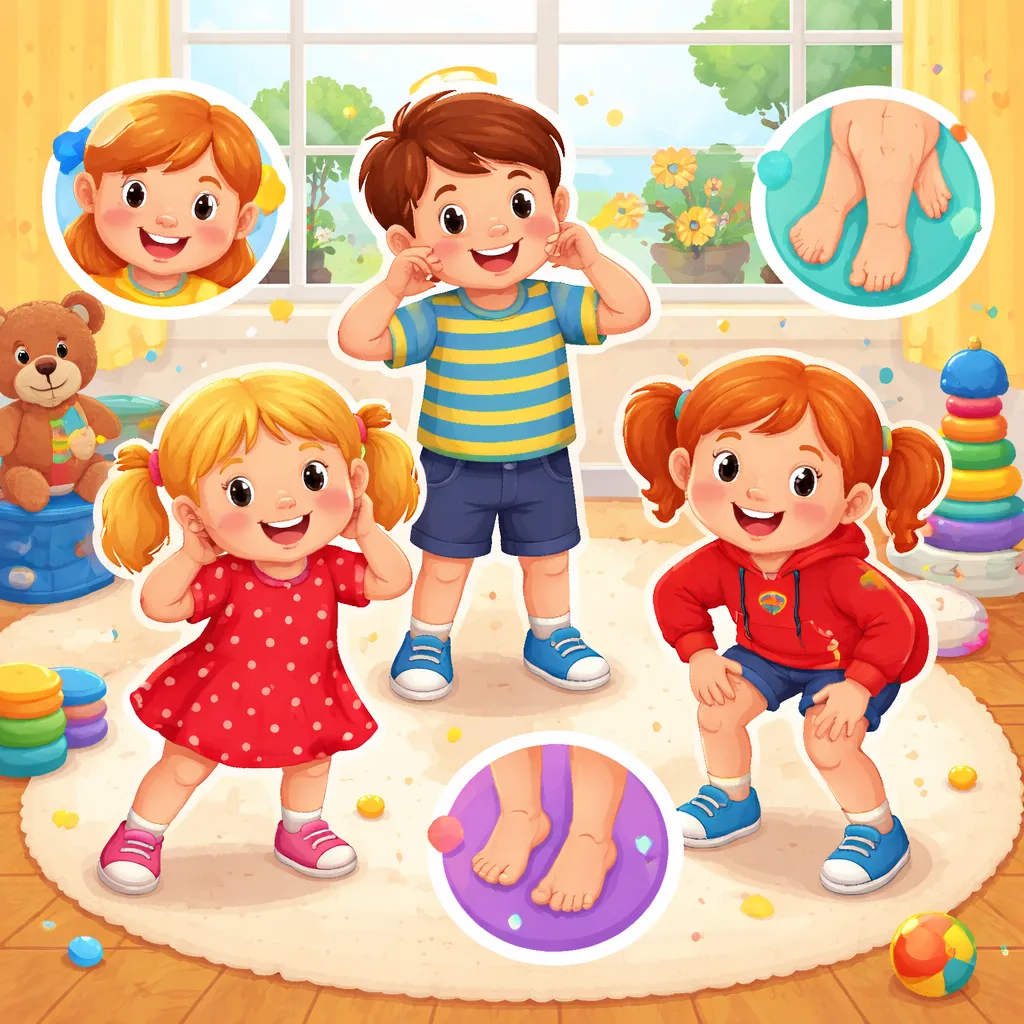 كيف تجد أجزاء جسمك في الأغنية الروسية: الرأس والكتفين والركبتين وأصابع القدمين (Голова, плечи, колени и пальцы)؟